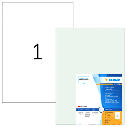 HERMA Folienetikett SPECIAL 297 x 420 mm (B x H) transparent 50 Etik./Pack.
