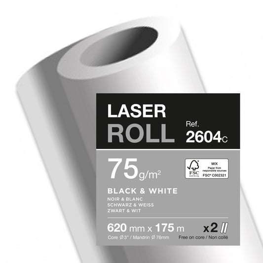 Clairefontaine Plotterpapier Laser Multifunctional 620 mm x 175 m (B x L) 75g/m² 2 St./Pack.