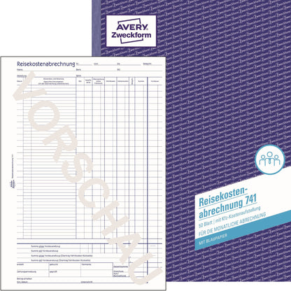 Avery Zweckform Reisekostenabrechnung 741 DIN A4 1 Durchschlag 50 Bl.
