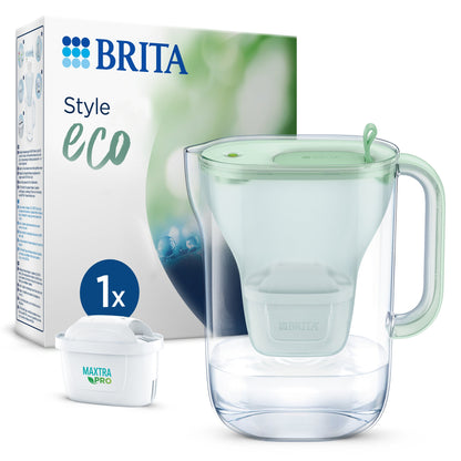 BRITA Wasserfilter Style eco 2,4l Kunststoff, 60 % biobasiert hellgrün
