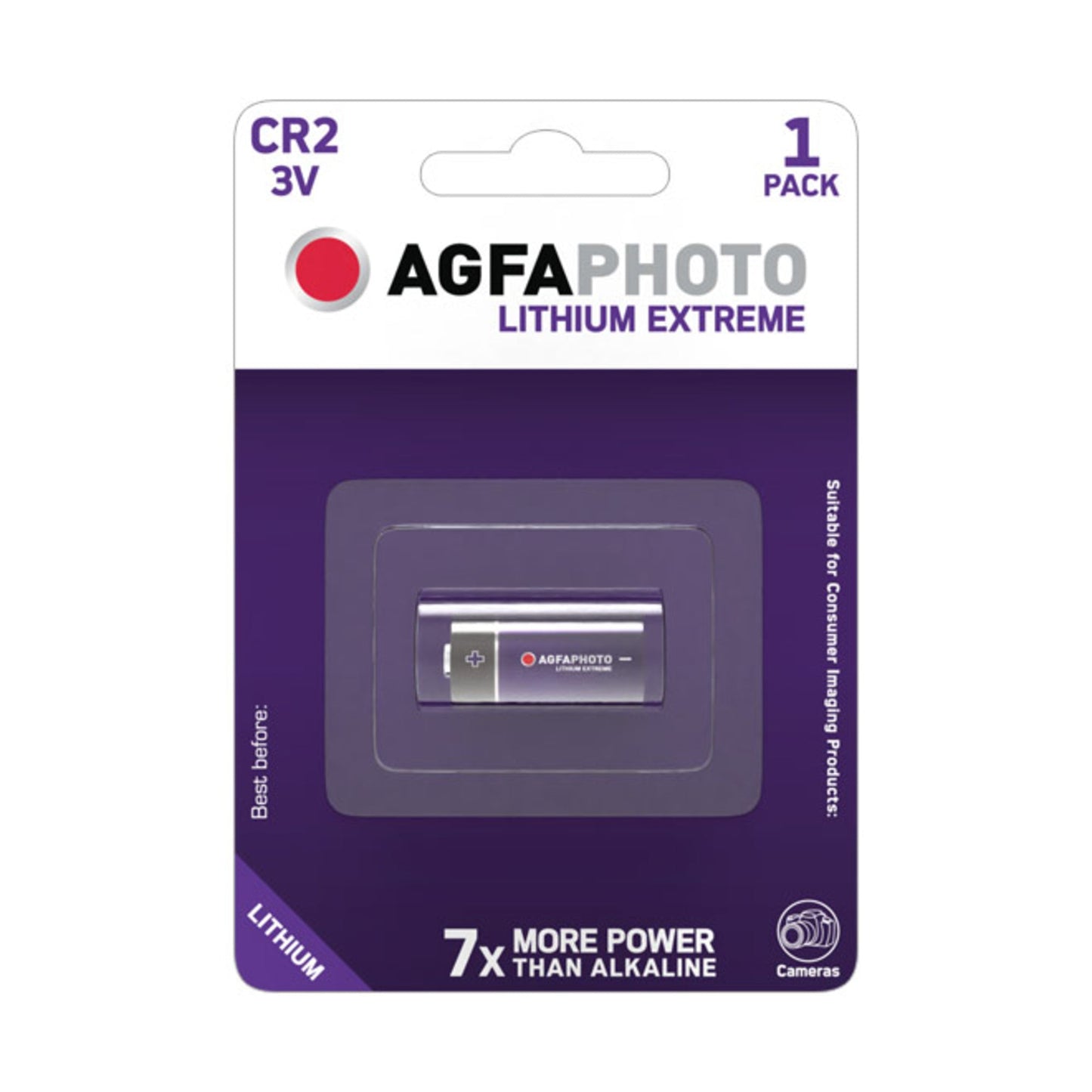 AgfaPhoto Batterie Extreme Photo CR2 Lithium 3V 750 mAh