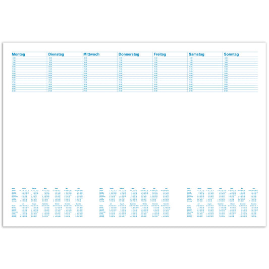 RNK Verlag Schreibunterlage Office 48 x 33 cm (B x H) mit Kalender 3 Jahre Papier weiß/blau 30 Bl.
