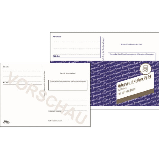 Avery Zweckform Adressaufkleberblock 2824 DIN A6 quer 100 Bl.