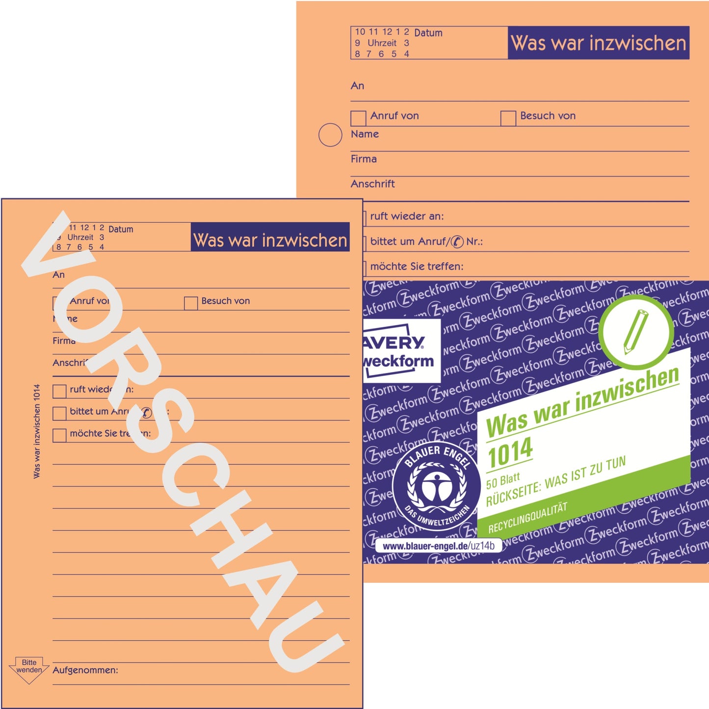 Avery Zweckform Gesprächsnotiz 1014 DIN A6 50 Bl.