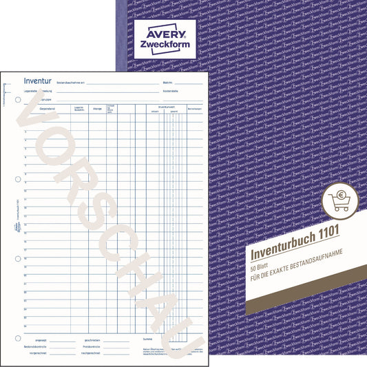 Avery Zweckform Inventurbuch 1101 DIN A4 50 Bl.
