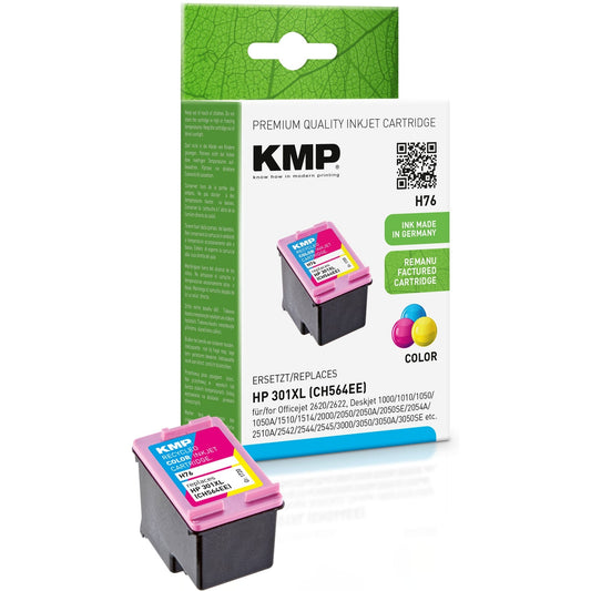 KMP Tintenpatrone kein Originalzubehör Kompatibel mit: HP 301XL H76 ca. 350 Seiten mehrfarbig 6ml