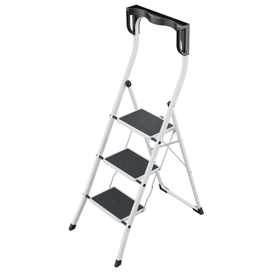 Hailo Stehleiter K75 ComfortLine 2,69m Stahl weiß