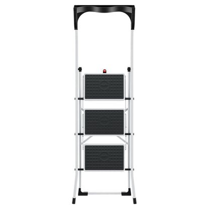 Hailo Stehleiter K75 ComfortLine 2,69m Stahl weiß