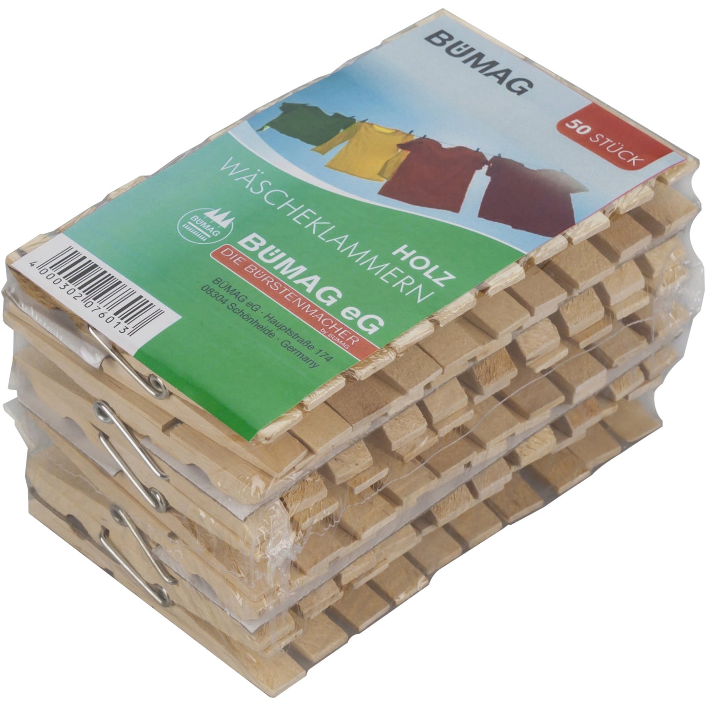 BÜMAG Wäscheklammer Holz braun 50 St./Pack.