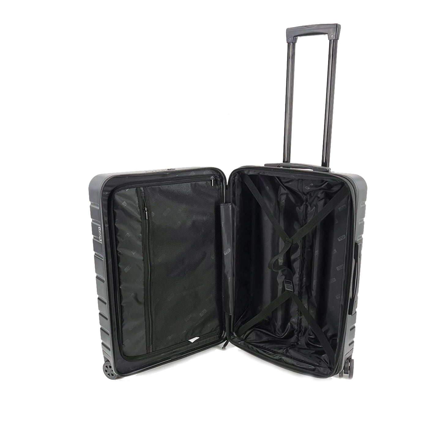 JSA Trolley M Innenmaße: 58 x 41 x 23 cm (B x H x T) Außenmaße: 65,5 x 44,5 x 25 cm (B x H x T) mit Rollen Arretierbares Teleskoptrolleysystem, Dehnfalte, vier 360 Grad Leichtlaufrollen, Beidseitige Packmöglichkeit durch Packtrennwand und Packgurt
