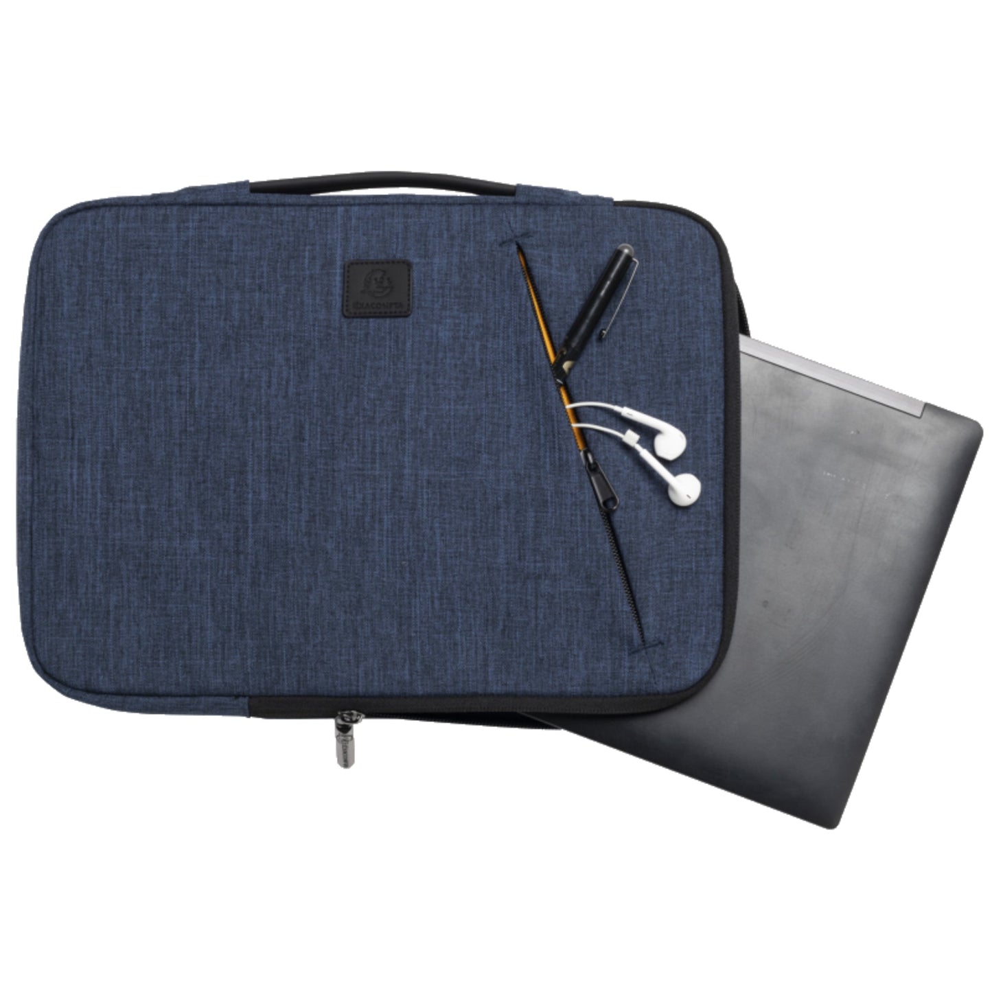 Exacompta Notebookhülle Sleeve 41 x 31 x 2,5 cm (B x H x T) Minifronttasche mit Reißverschluss Polyester, 100 % recycelt business blau