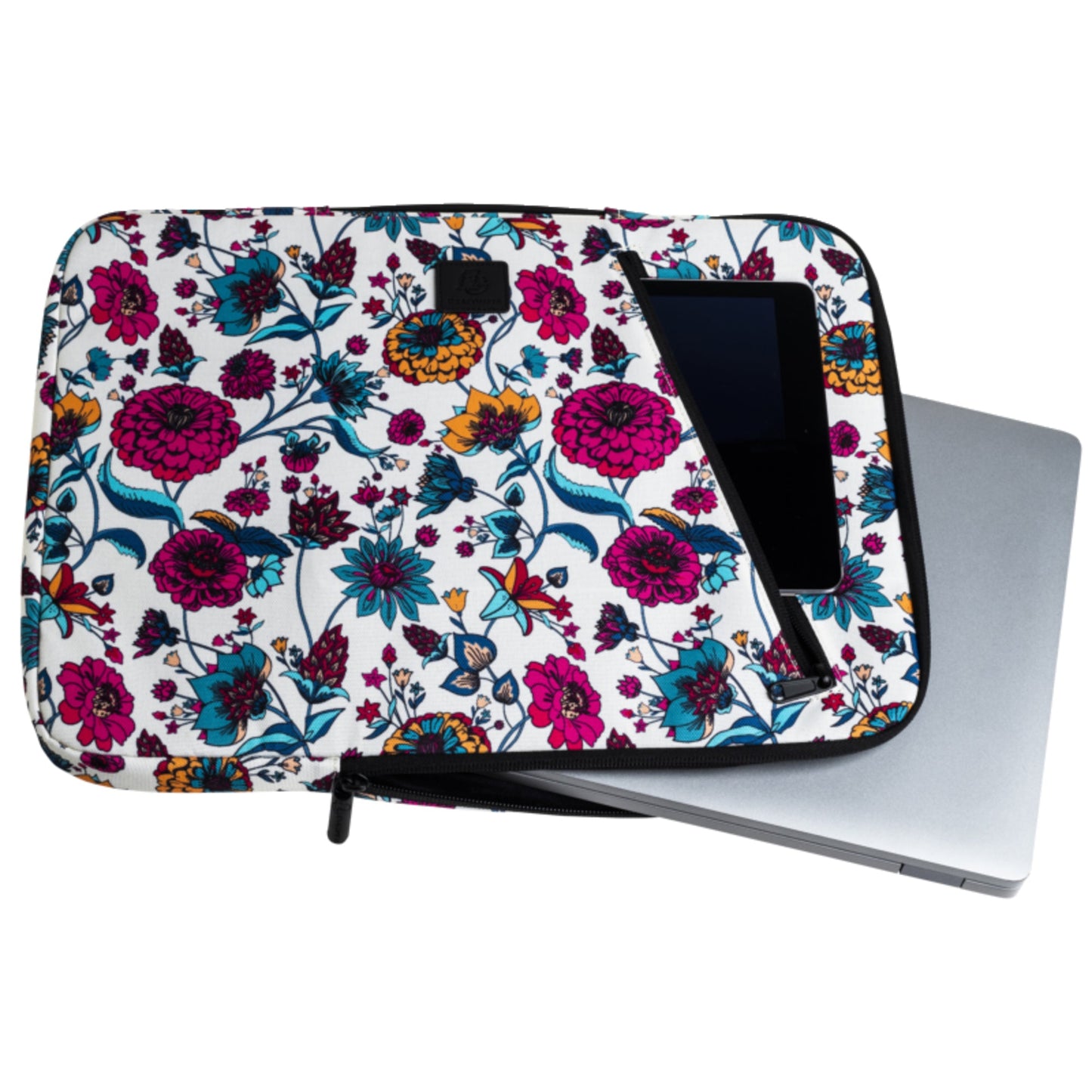 Exacompta Notebookhülle Sleeve 37 x 28 x 2,5 cm (B x H x T) Minifronttasche mit Reißverschluss Polyester, 100 % recycelt mehrfarbig