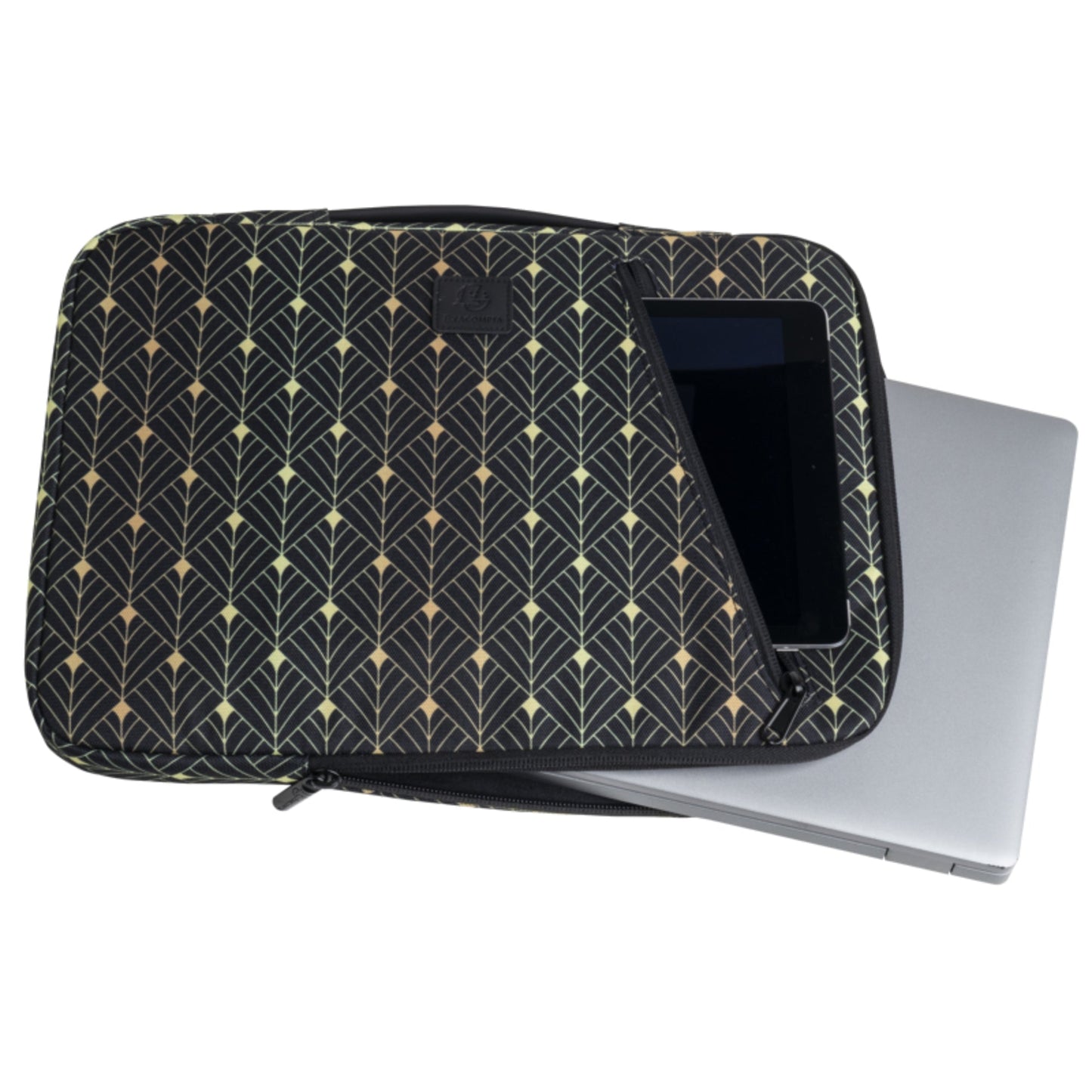 Exacompta Notebookhülle Sleeve 37 x 28 x 2,5 cm (B x H x T) Minifronttasche mit Reißverschluss Polyester, 100 % recycelt mehrfarbig