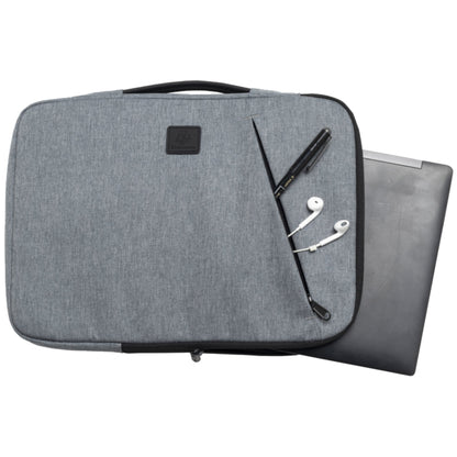 Exacompta Notebookhülle Sleeve 37 x 28 x 2,5 cm (B x H x T) Minifronttasche mit Reißverschluss Polyester, 100 % recycelt business grau