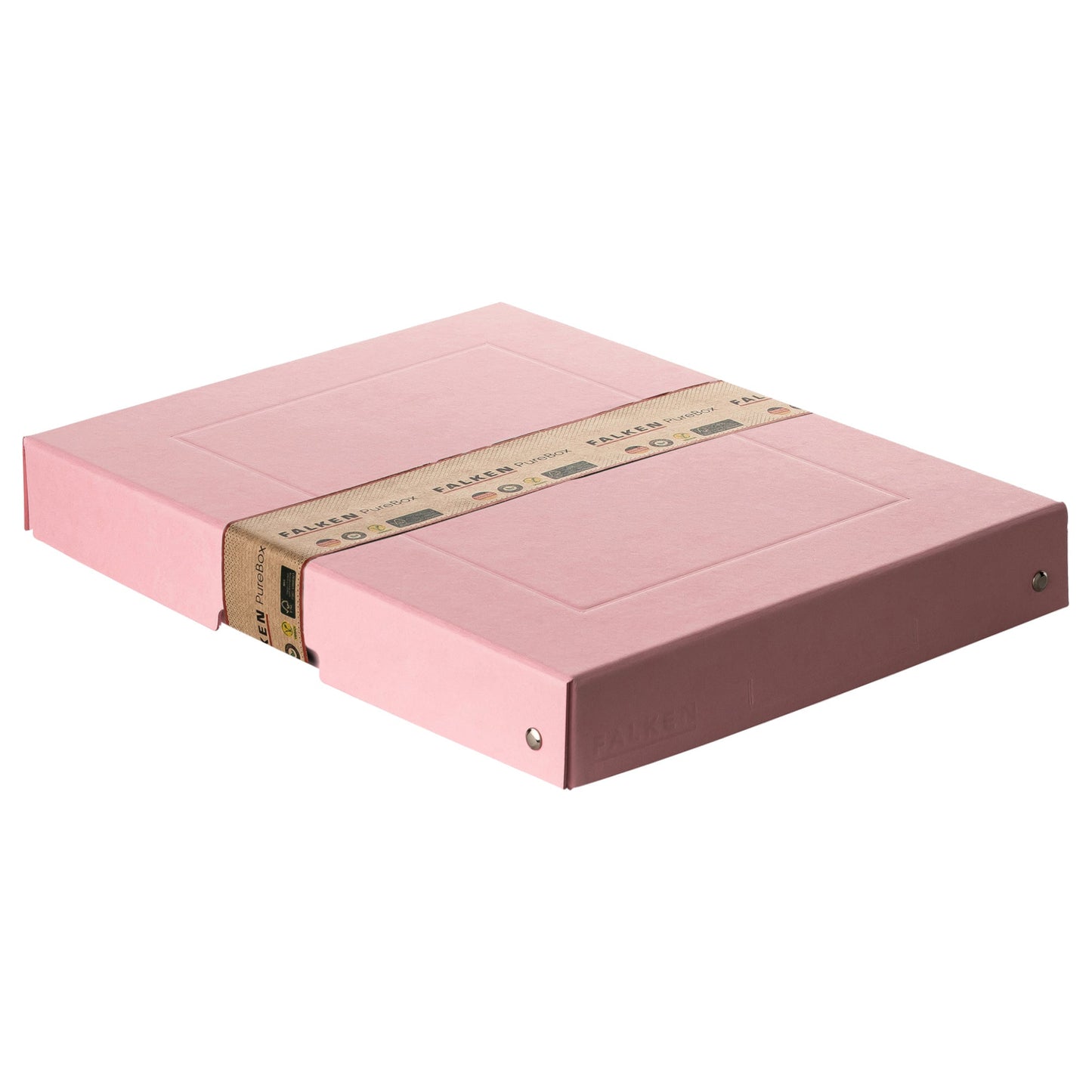 Falken Aufbewahrungsbox PureBox Pastell 24 x 4 x 32 cm (B x H x T) DIN A4 Pappe pastellpink