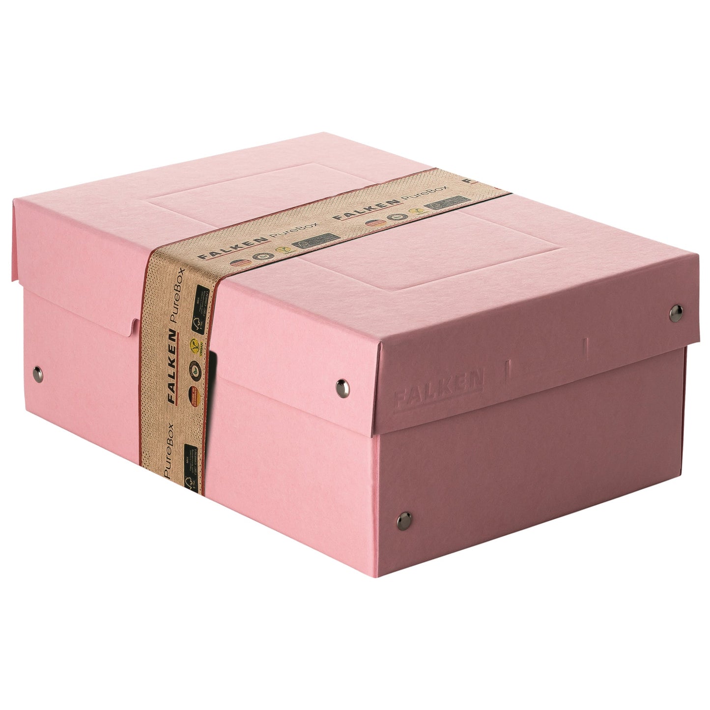 Falken Aufbewahrungsbox PureBox Pastell 18 x 10 x 25 cm (B x H x T) DIN A5 Pappe pastellpink