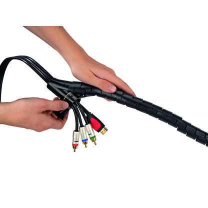 Hama Kabelschlauch universal 7,5-30 mm x 2,5 m (Ø x L) inkl. Einziehilfe Polyethylen schwarz