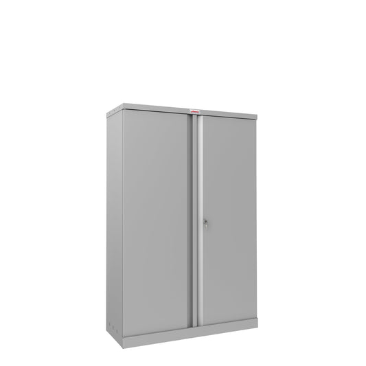 Phoenix Flügeltürenschrank 915 x 1.400 x 370 mm (B x H x T) 3 Fachböden Stahl, pulverbeschichtet Farbe der Front: grau Farbe des Korpus: grau