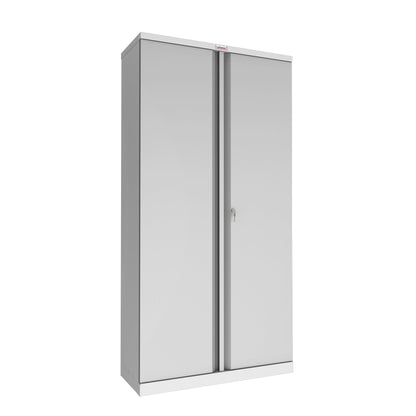 Phoenix Flügeltürenschrank 915 x 1.830 x 370 mm (B x H x T) 4 Fachböden Stahl, pulverbeschichtet Farbe der Front: grau Farbe des Korpus: grau