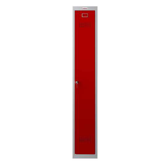Phoenix Kleiderspind Personal Locker 300 x 1.830 x 500 mm (B x H x T) 1 Abteil Stahl, pulverbeschichtet Farbe der Front: rot Farbe des Korpus: grau