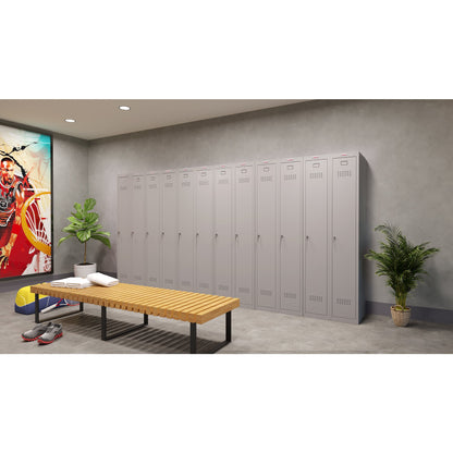 Phoenix Kleiderspind Personal Locker 300 x 1.830 x 500 mm (B x H x T) 1 Abteil Stahl, pulverbeschichtet Farbe der Front: grau Farbe des Korpus: grau
