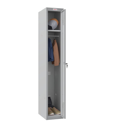 Phoenix Kleiderspind Personal Locker 300 x 1.830 x 500 mm (B x H x T) 1 Abteil Stahl, pulverbeschichtet Farbe der Front: grau Farbe des Korpus: grau