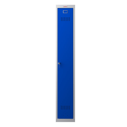 Phoenix Kleiderspind Personal Locker 300 x 1.830 x 500 mm (B x H x T) 1 Abteil Stahl, pulverbeschichtet Farbe der Front: blau Farbe des Korpus: grau