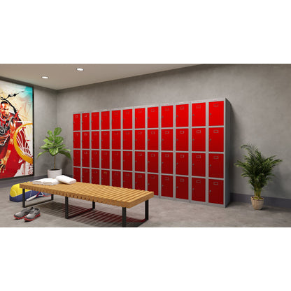 Phoenix Kleiderspind Personal Locker 300 x 1.830 x 500 mm (B x H x T) 1 Abteil Stahl Farbe der Front: rot Farbe des Korpus: grau