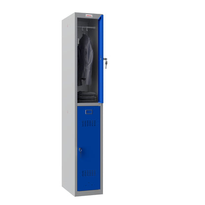 Phoenix Kleiderspind Personal Locker 300 x 1.830 x 500 mm (B x H x T) 1 Abteil Stahl Farbe der Front: blau Farbe des Korpus: grau