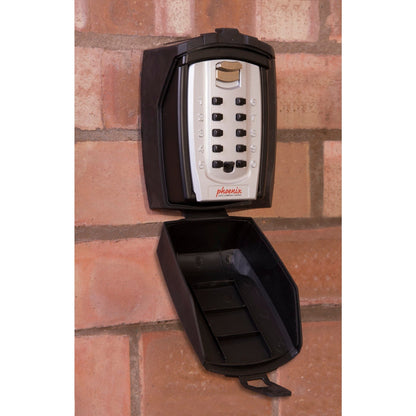 Phoenix Schlüsselbox Key Store 9,5 x 14 x 7 cm (B x H x T) 1 Haken Stahl schwarz/silber