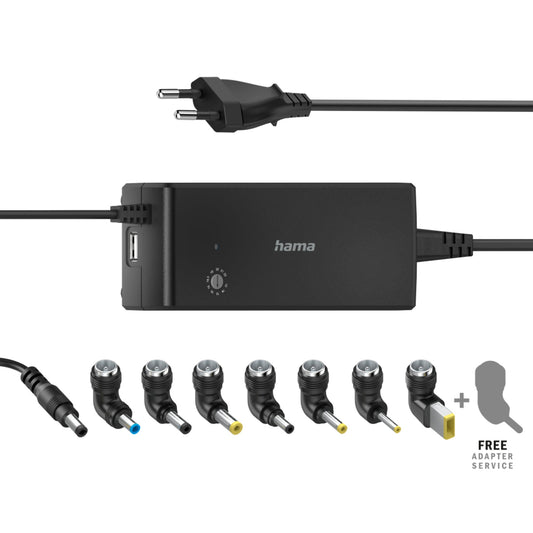 Hama Netzteil 15,5 x 3,8 x 6 cm (B x H x T) inkl. 8 Notebookstecker schwarz