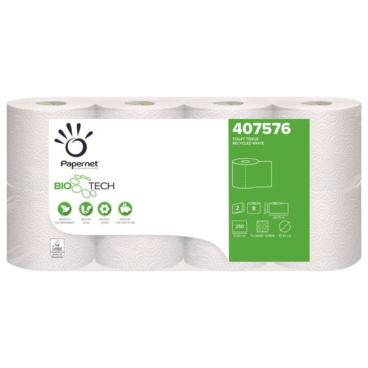 Papernet Toilettenpapier BioTech 2-lagig weiß 250 Bl./Rl. 8 x 8 Rl./Pack.