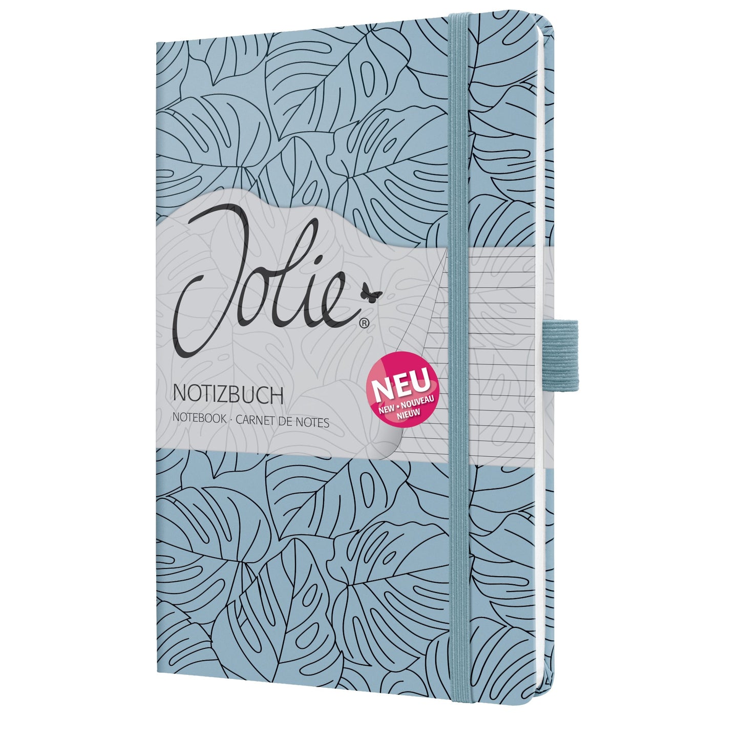 SIGEL Notizbuch Jolie DIN A5 liniert hellblau/schwarz 87 Bl.