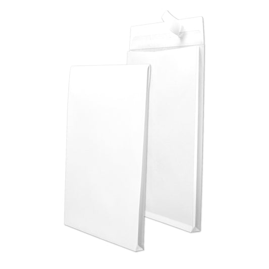 MAILmedia Faltentasche DIN C4 229 x 324 mm (B x H) ohne Fenster 120g/m² mit Haftklebung Kraftpapier weiß 100 St./Pack.