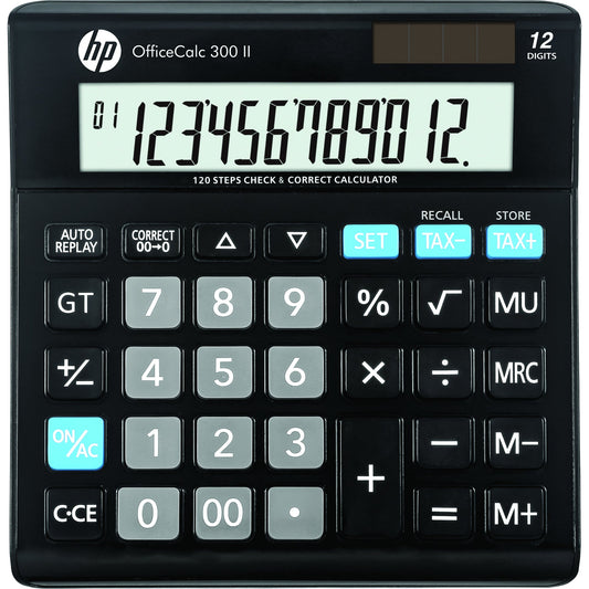 HP Tischrechner OfficeCalc 300 II 151 x 29 x 158 mm (B x H x T) Batterie, Solar-Energie schwarz