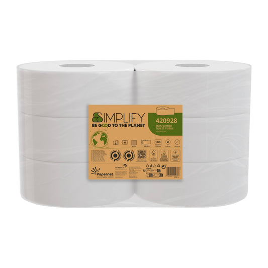 Papernet Toilettenpapier Maxi Simplify 2-lagig weiß 1.305 Bl./Rl. 6 Rl./Pack.