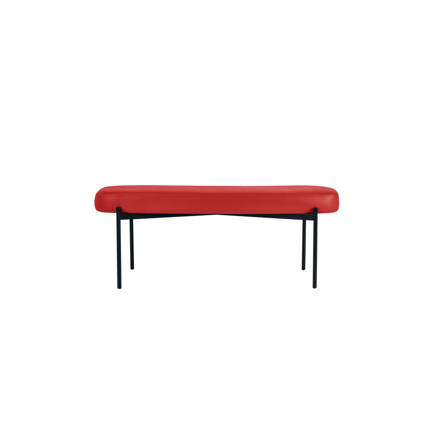 Paperflow Sitzbank GAIA 118 x 45,5 x 42 cm (B x H x T) Werkstoff des Bezuges: Kunstleder (79 % PVC, 21 % PES) Material der Sitzfläche: Spanplatte rot