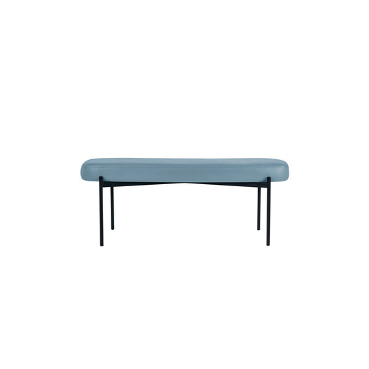 Paperflow Sitzbank GAIA 118 x 45,5 x 42 cm (B x H x T) Werkstoff des Bezuges: Kunstleder (79 % PVC, 21 % PES) Material der Sitzfläche: Spanplatte blau