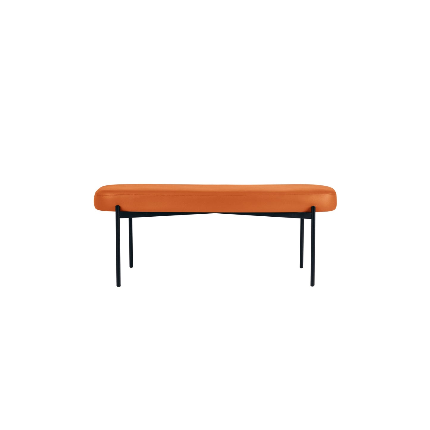 Paperflow Sitzbank GAIA 118 x 45,5 x 42 cm (B x H x T) Werkstoff des Bezuges: Kunstleder (79 % PVC, 21 % PES) Material der Sitzfläche: Spanplatte orange