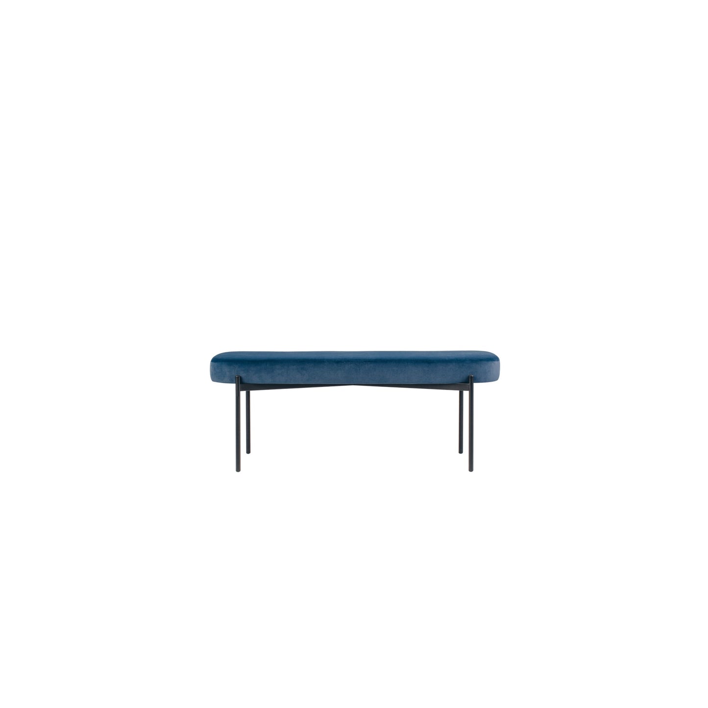 Paperflow Sitzbank GAIA 118 x 45,5 x 42 cm (B x H x T) Werkstoff des Bezuges: Samt (100 % Polyester) Material der Sitzfläche: Spanplatte blau