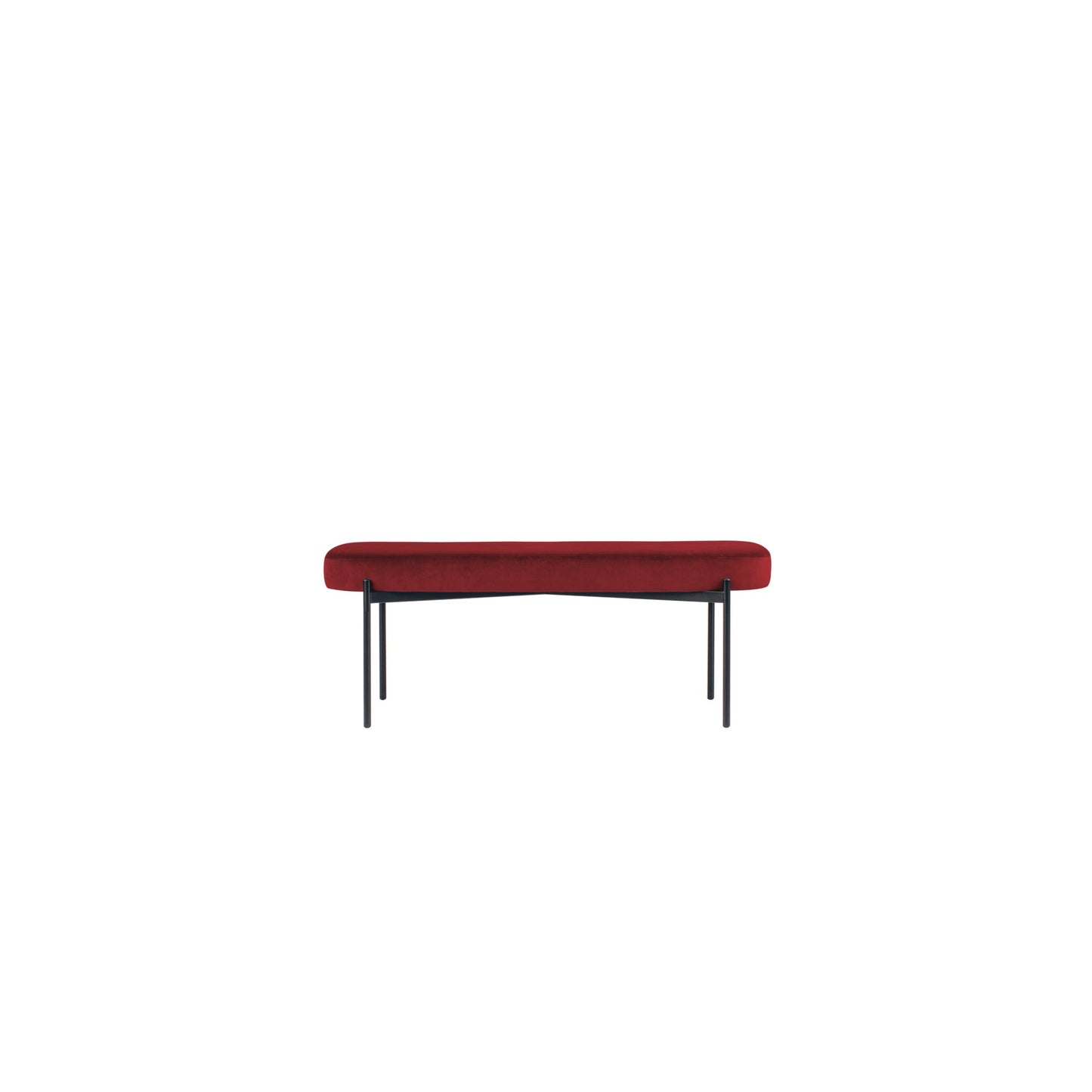 Paperflow Sitzbank GAIA 118 x 45,5 x 42 cm (B x H x T) Werkstoff des Bezuges: Samt (100 % Polyester) Material der Sitzfläche: Spanplatte rot