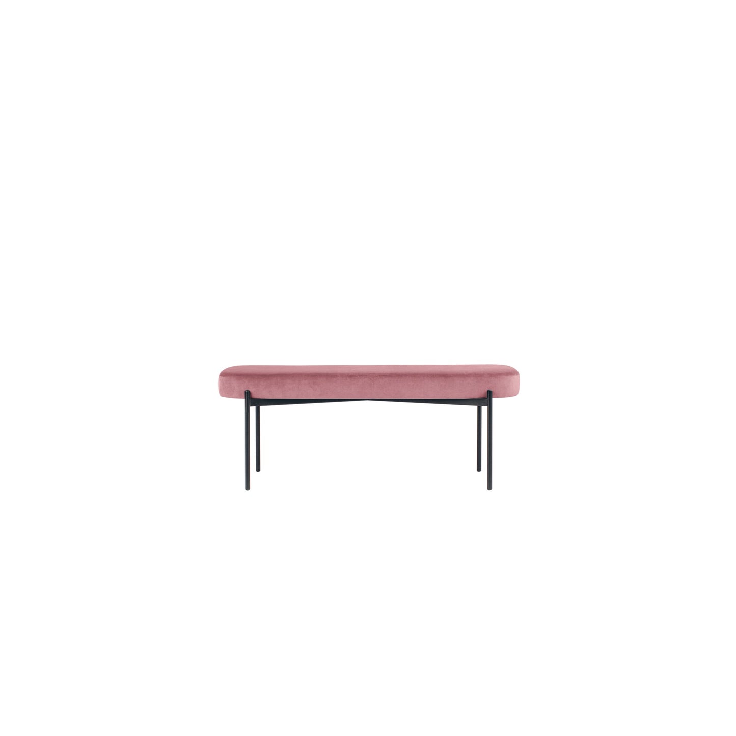 Paperflow Sitzbank GAIA 118 x 45,5 x 42 cm (B x H x T) Werkstoff des Bezuges: Samt (100 % Polyester) Material der Sitzfläche: Spanplatte rose