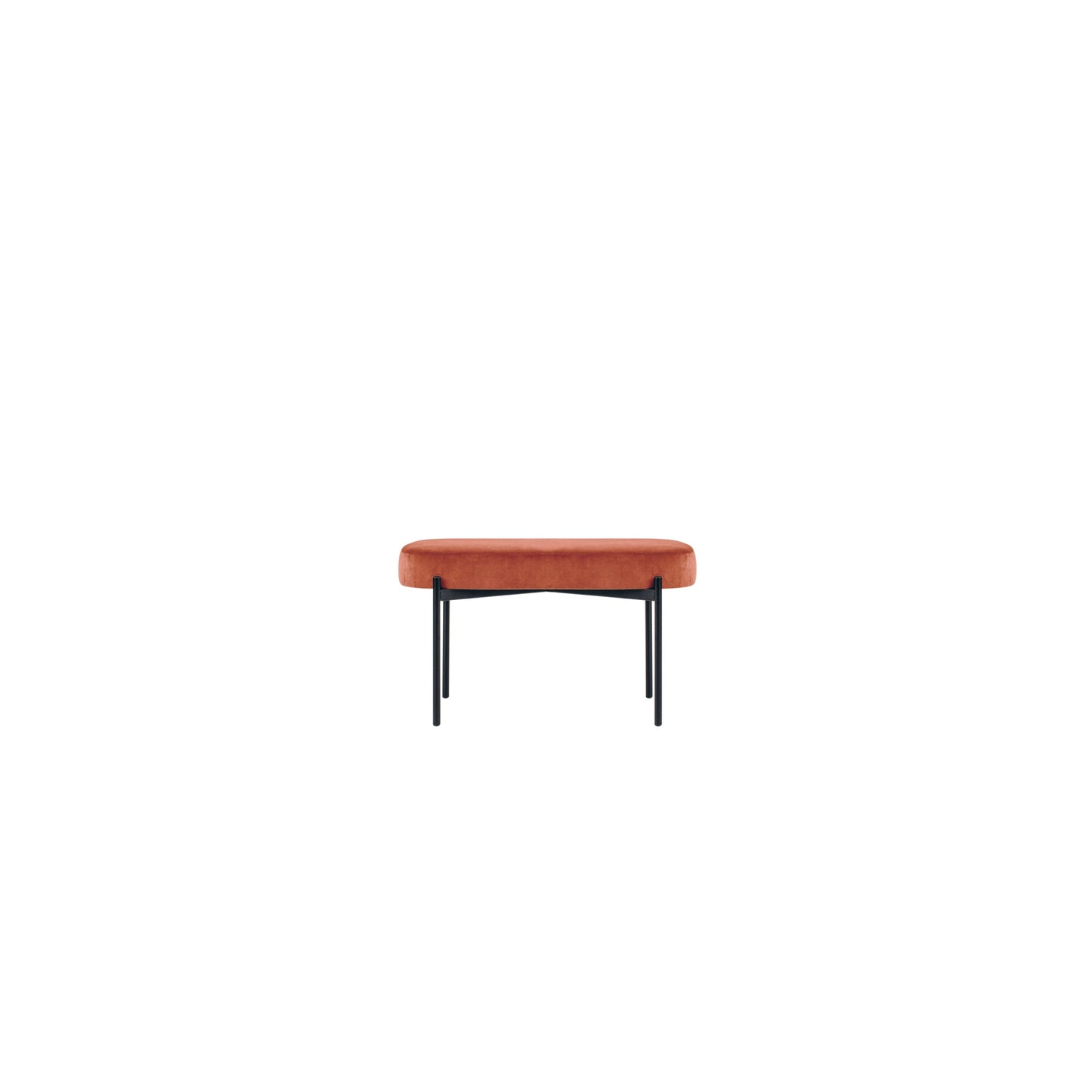 Paperflow Sitzbank GAIA 79 x 45,5 x 42 cm (B x H x T) Werkstoff des Bezuges: Samt (100 % Polyester) Material der Sitzfläche: Spanplatte rost