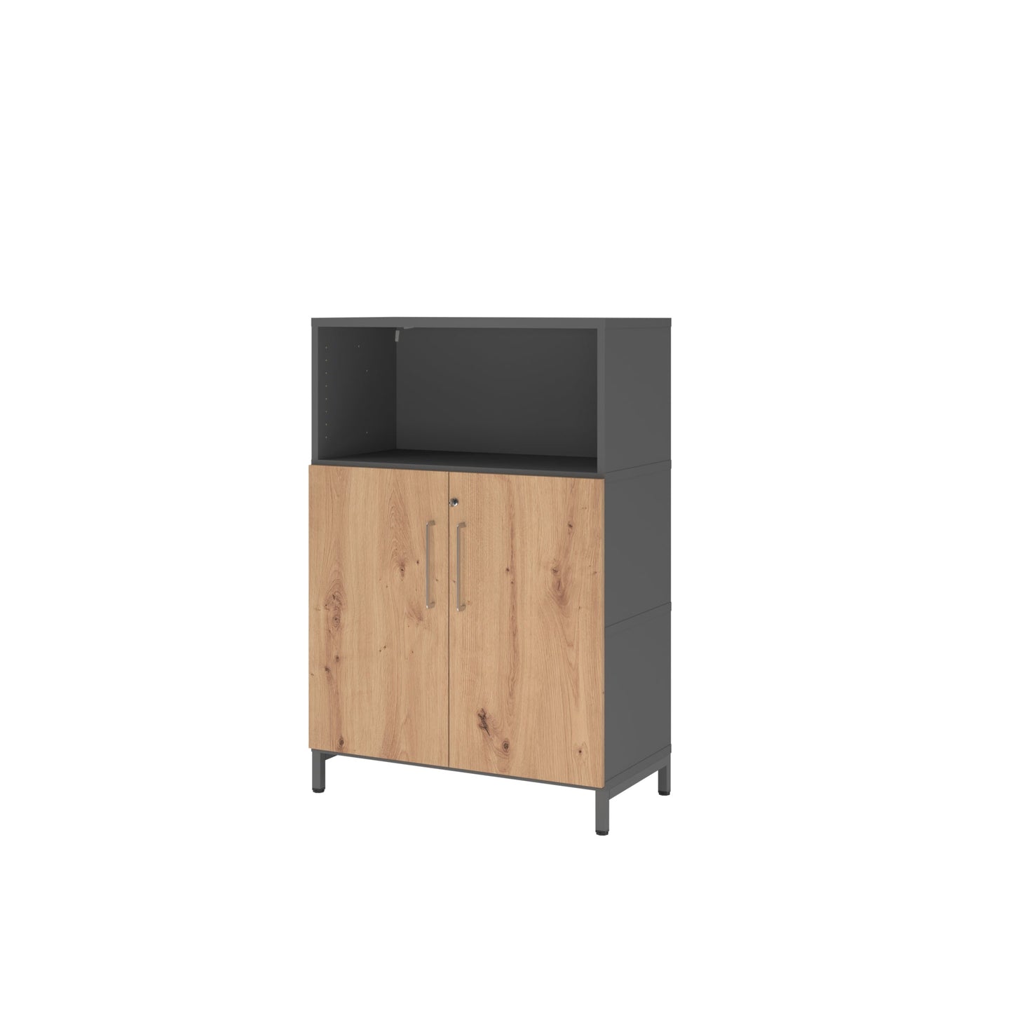 Hammerbacher Regalschrank FlexWall 800 x 1.180 x 417 mm (B x H x T) Flügeltür ohne Rollen Holz