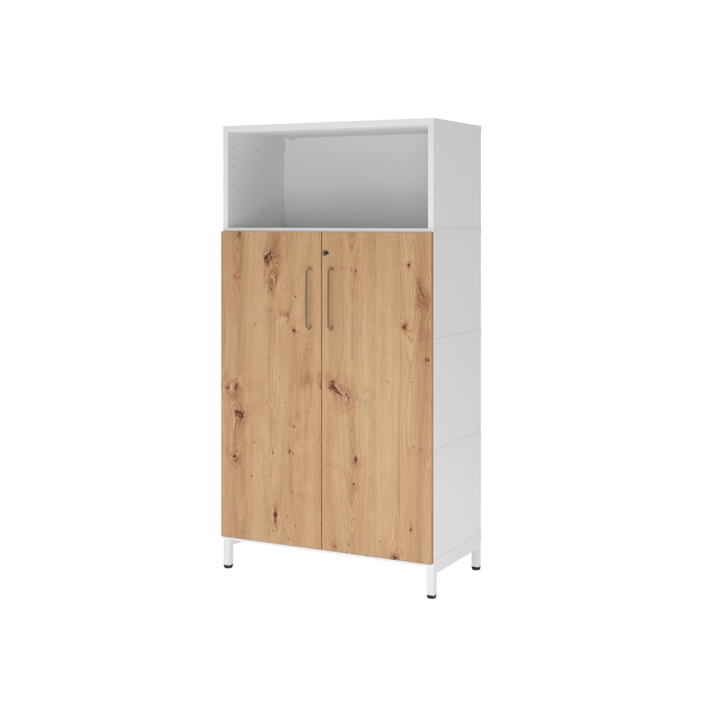 Hammerbacher Regalschrank FlexWall 800 x 1.532 x 417 mm (B x H x T) Flügeltür ohne Rollen Holz