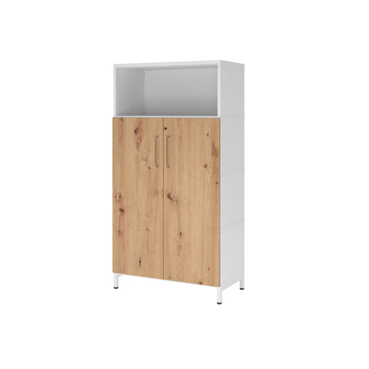 Hammerbacher Regalschrank FlexWall 800 x 1.532 x 417 mm (B x H x T) Flügeltür ohne Rollen Holz