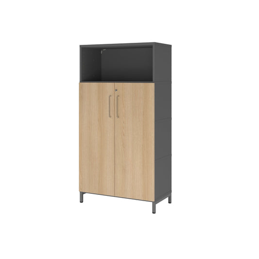 Hammerbacher Regalschrank FlexWall 800 x 1.532 x 417 mm (B x H x T) Flügeltür ohne Rollen Holz