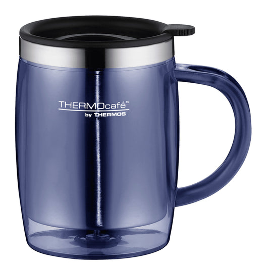 THERMOCAFE BY THERMOS Thermobecher Desktop Mug Mehrweg 8,8 x 12,1 x 13,3 cm (B x H x T) 350ml Edelstahl/Kunststoff blue