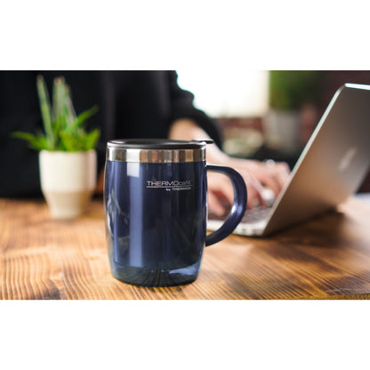 THERMOCAFE BY THERMOS Thermobecher Desktop Mug Mehrweg 8,8 x 12,1 x 13,3 cm (B x H x T) 350ml Edelstahl/Kunststoff blue