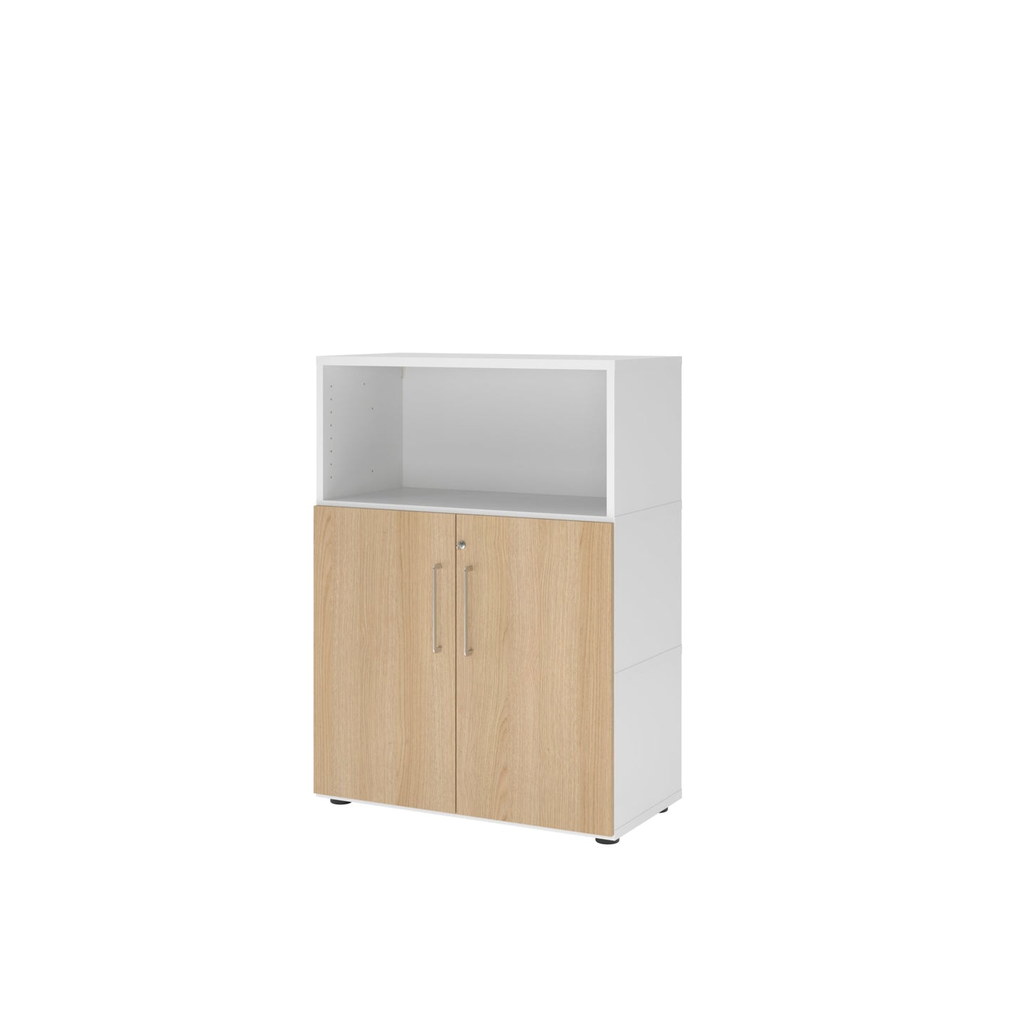 Hammerbacher Regalschrank FlexWall 800 x 1.100 x 417 mm (B x H x T) Flügeltür ohne Rollen Holz